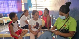 INN evalúa estado nutricional de familias en el campamento transitorio Narciso Gonell